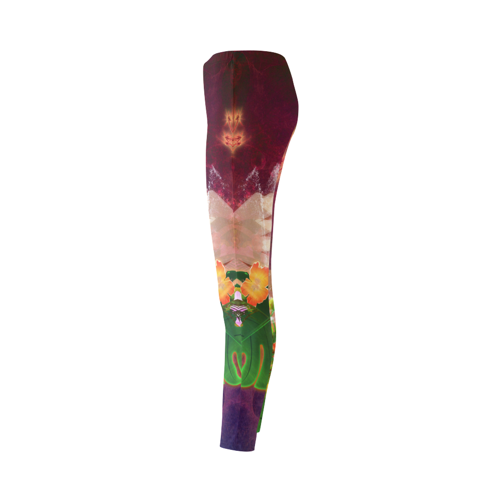 Glowing flowers Cassandra Women's Leggings (Model L01)