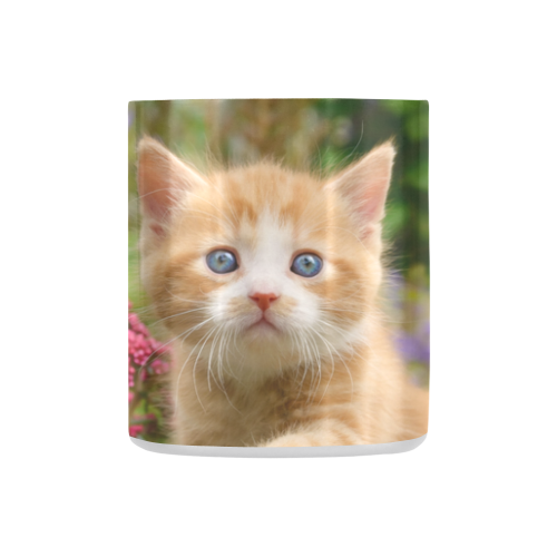 Cute Ginger Cat Kitten Funny Pet Animal in a Garden Photo Classic Insulated Mug(10.3OZ)