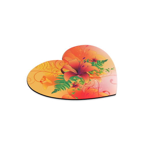 Summer design, wonderful flowers Heart-shaped Mousepad