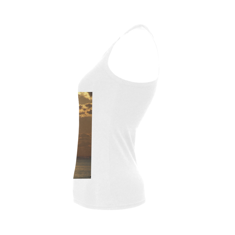 Awesome Sea Scene Women's Shoulder-Free Tank Top (Model T35)