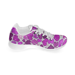 sparkling hearts purple Men’s Running Shoes (Model 020)