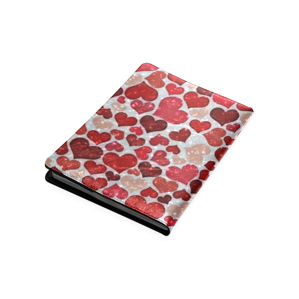 sparkling hearts, red Custom NoteBook B5
