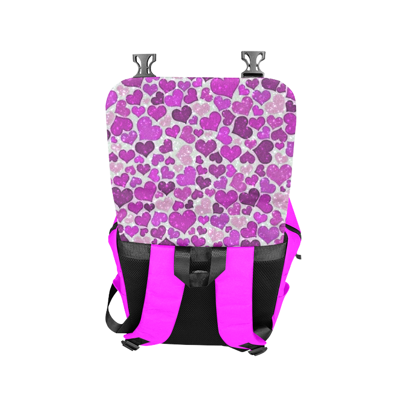 sparkling hearts purple Casual Shoulders Backpack (Model 1623)