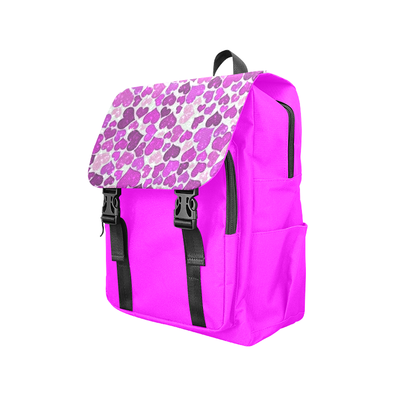 sparkling hearts purple Casual Shoulders Backpack (Model 1623)