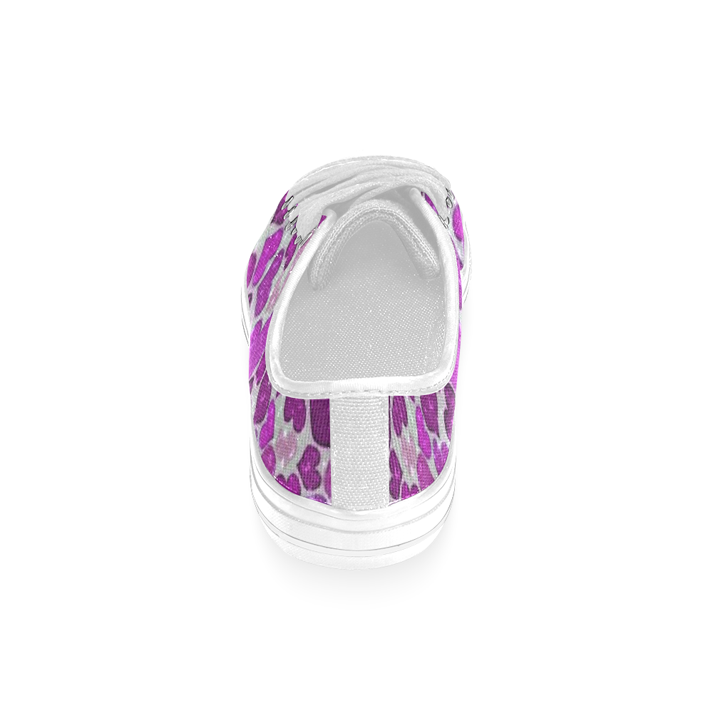 sparkling hearts purple Women's Classic Canvas Shoes (Model 018)