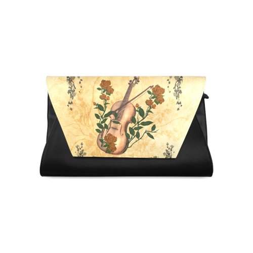 Violin with violin bow and roses Clutch Bag (Model 1630)