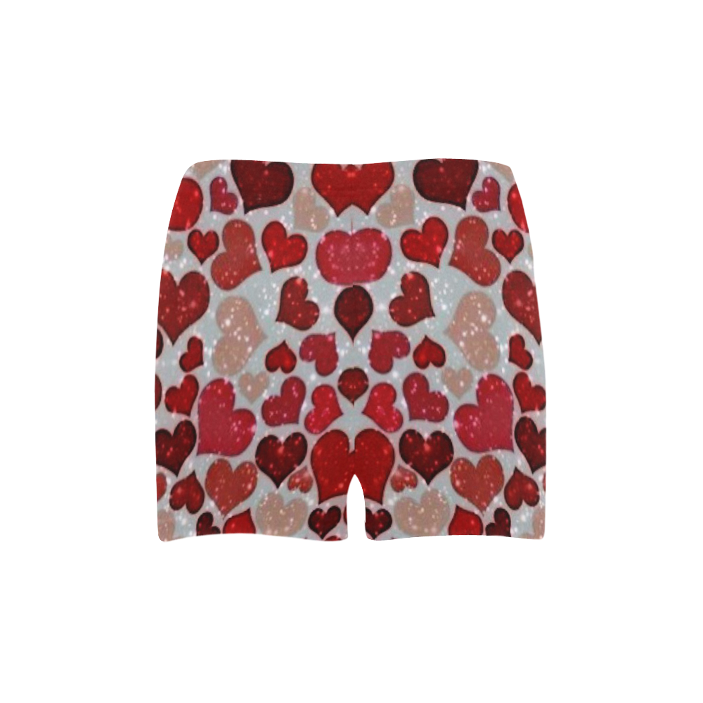 sparkling hearts, red Briseis Skinny Shorts (Model L04)