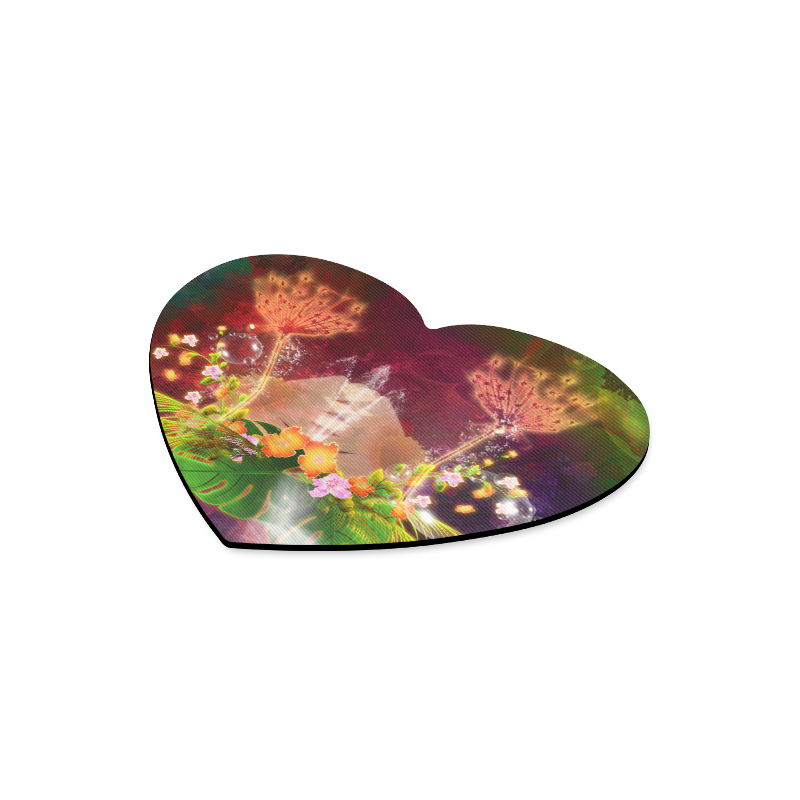 Glowing flowers Heart-shaped Mousepad