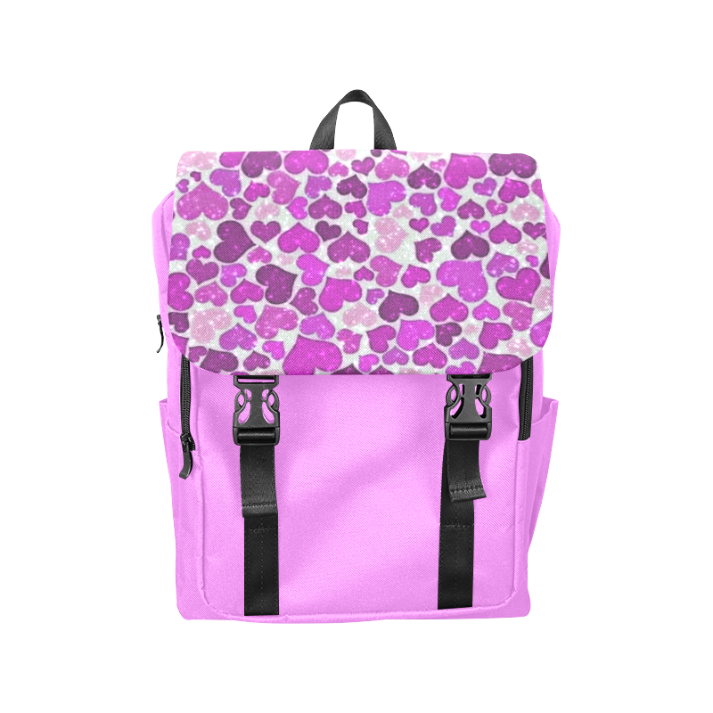 sparkling hearts purple Casual Shoulders Backpack (Model 1623)