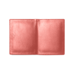 Aurora Red Color Accent Men's Leather Wallet (Model 1612)
