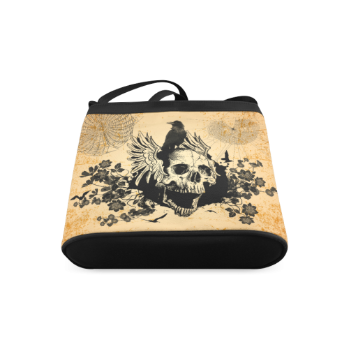 Awesome skull with crow Crossbody Bags (Model 1613)