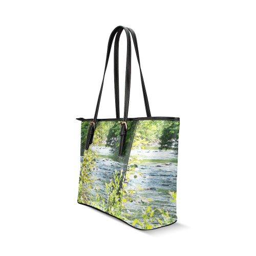 River Runs Through It Leather Tote Bag/Small (Model 1640)