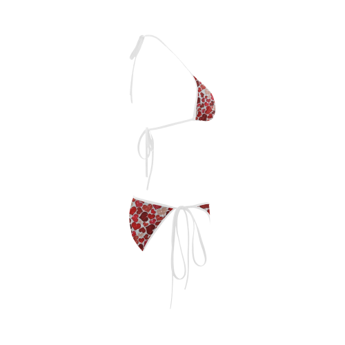 sparkling hearts, red Custom Bikini Swimsuit