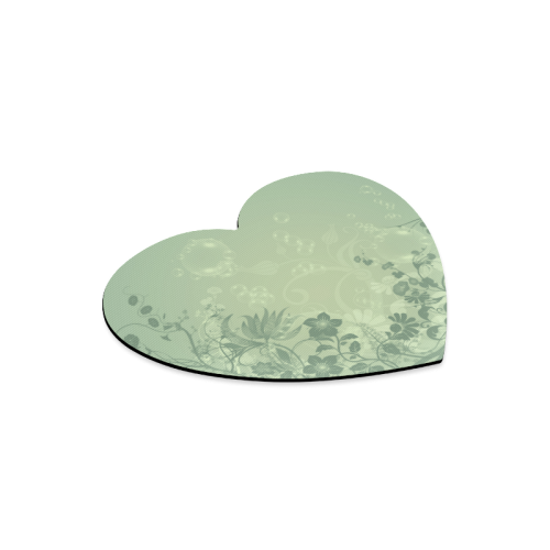 Wonderful soft green flowers Heart-shaped Mousepad