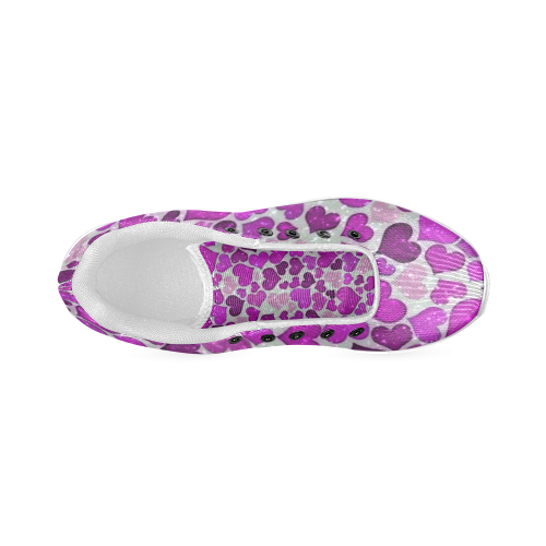 sparkling hearts purple Women’s Running Shoes (Model 020)