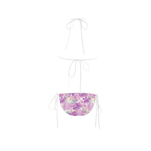 Watercolor Flower Pattern Custom Bikini Swimsuit