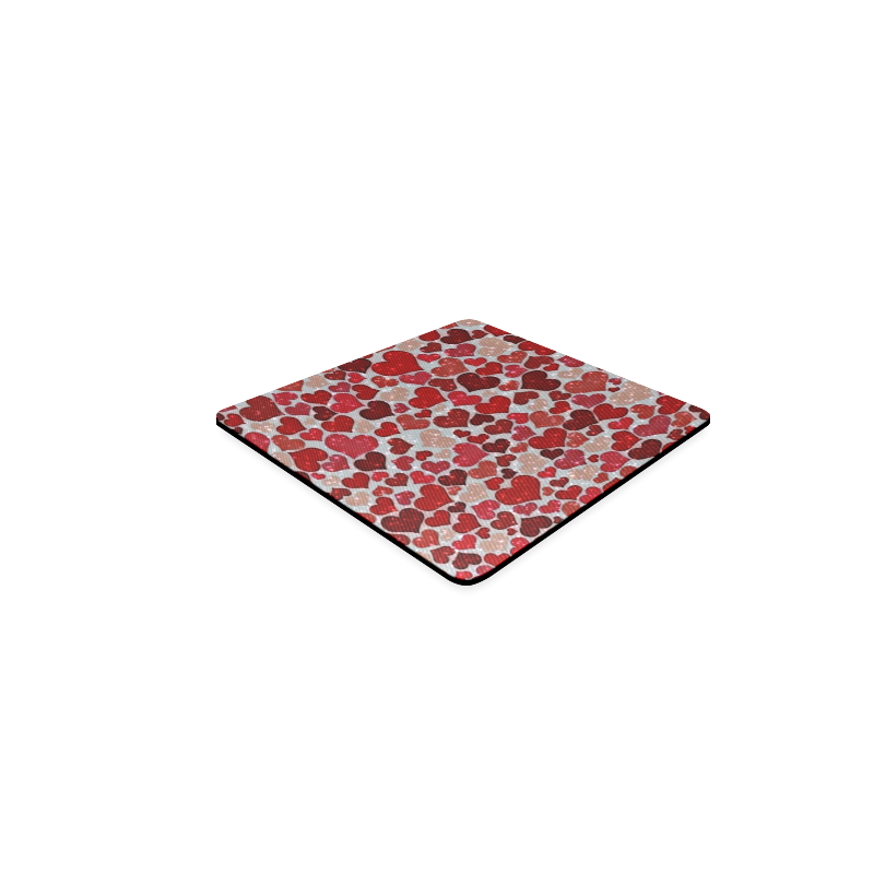 sparkling hearts, red Square Coaster