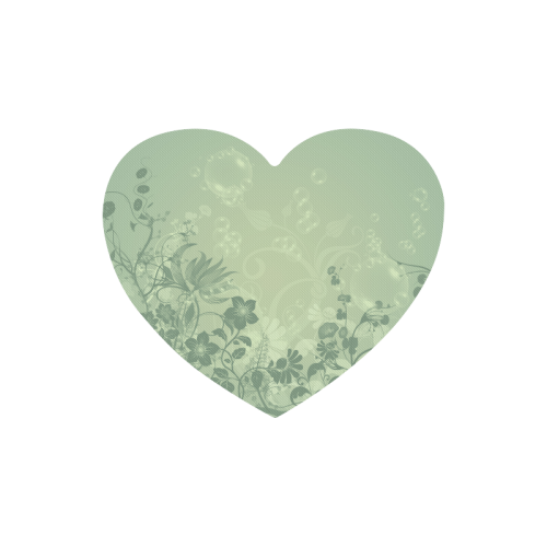 Wonderful soft green flowers Heart-shaped Mousepad