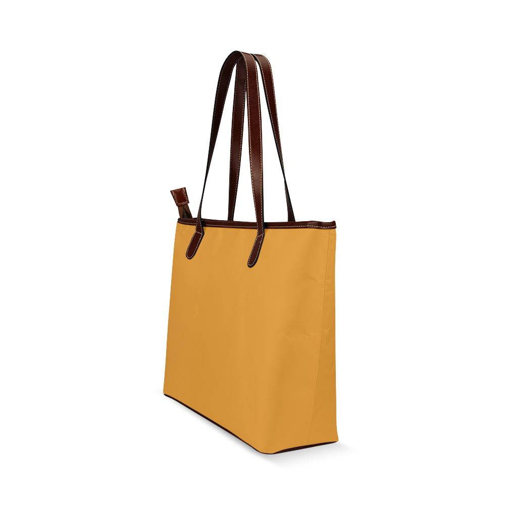 Radiant Yellow Color Accent Shoulder Tote Bag (Model 1646)