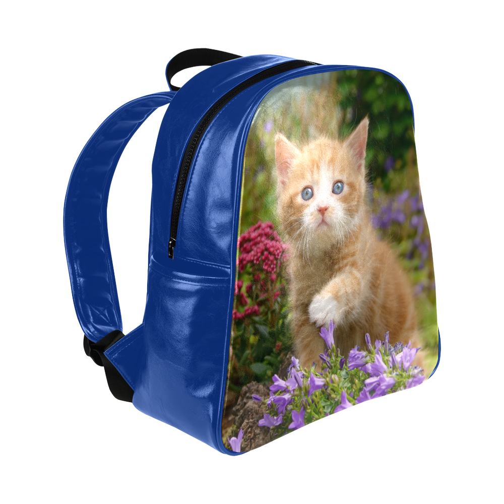 Cute Ginger Cat Kitten Funny Pet Animal in a Garden Photo Multi-Pockets Backpack (Model 1636)