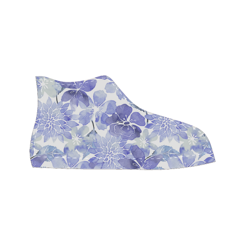 Watercolor Flower Pattern Women's Classic High Top Canvas Shoes (Model 017)