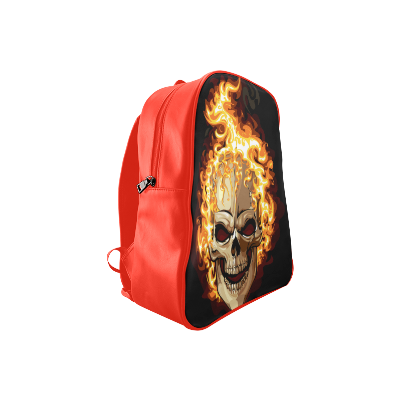 Skull on flaming School Backpack/Large (Model 1601)