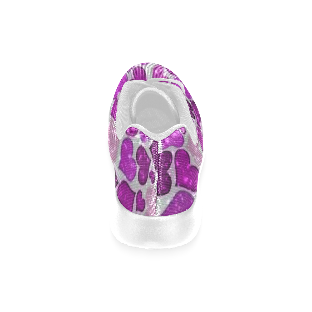 sparkling hearts purple Women’s Running Shoes (Model 020)