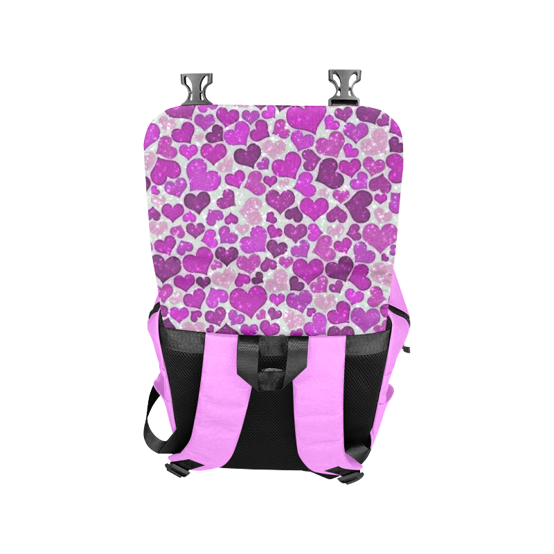 sparkling hearts purple Casual Shoulders Backpack (Model 1623)