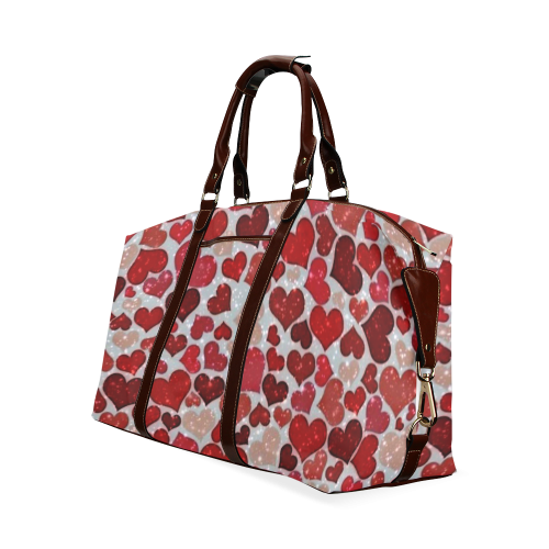 sparkling hearts, red Classic Travel Bag (Model 1643)