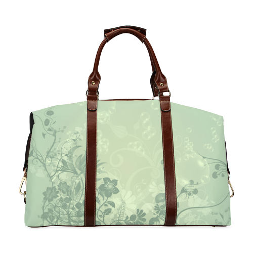 Wonderful soft green flowers Classic Travel Bag (Model 1643)