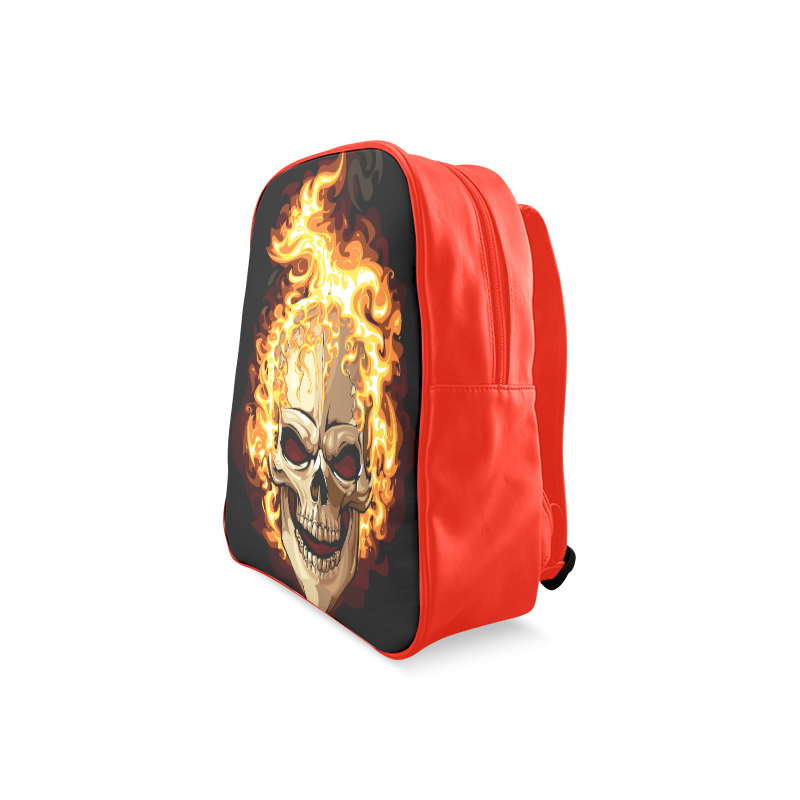 Skull on flaming School Backpack/Large (Model 1601)