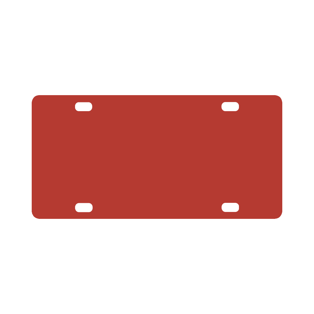 Aurora Red Color Accent Classic License Plate
