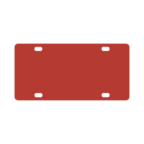 Aurora Red Color Accent Classic License Plate