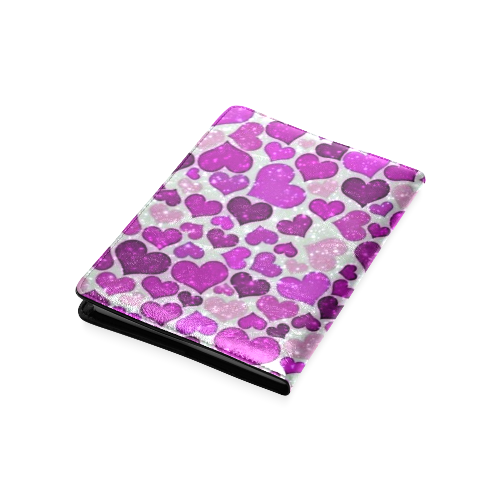 sparkling hearts purple Custom NoteBook A5