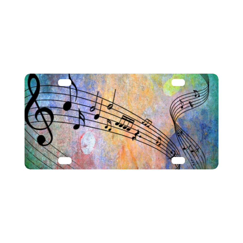 abstract music Classic License Plate