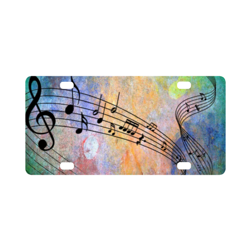 abstract music Classic License Plate
