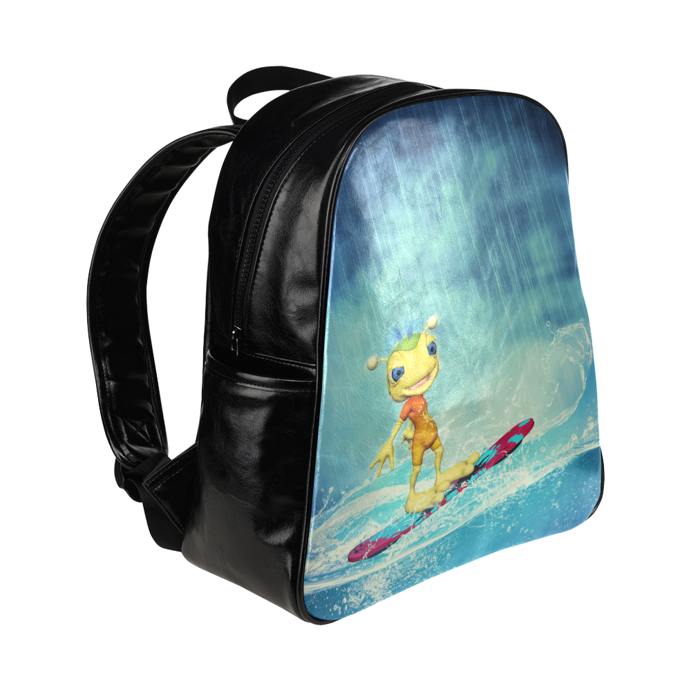 Surfing Alien Multi-Pockets Backpack (Model 1636)