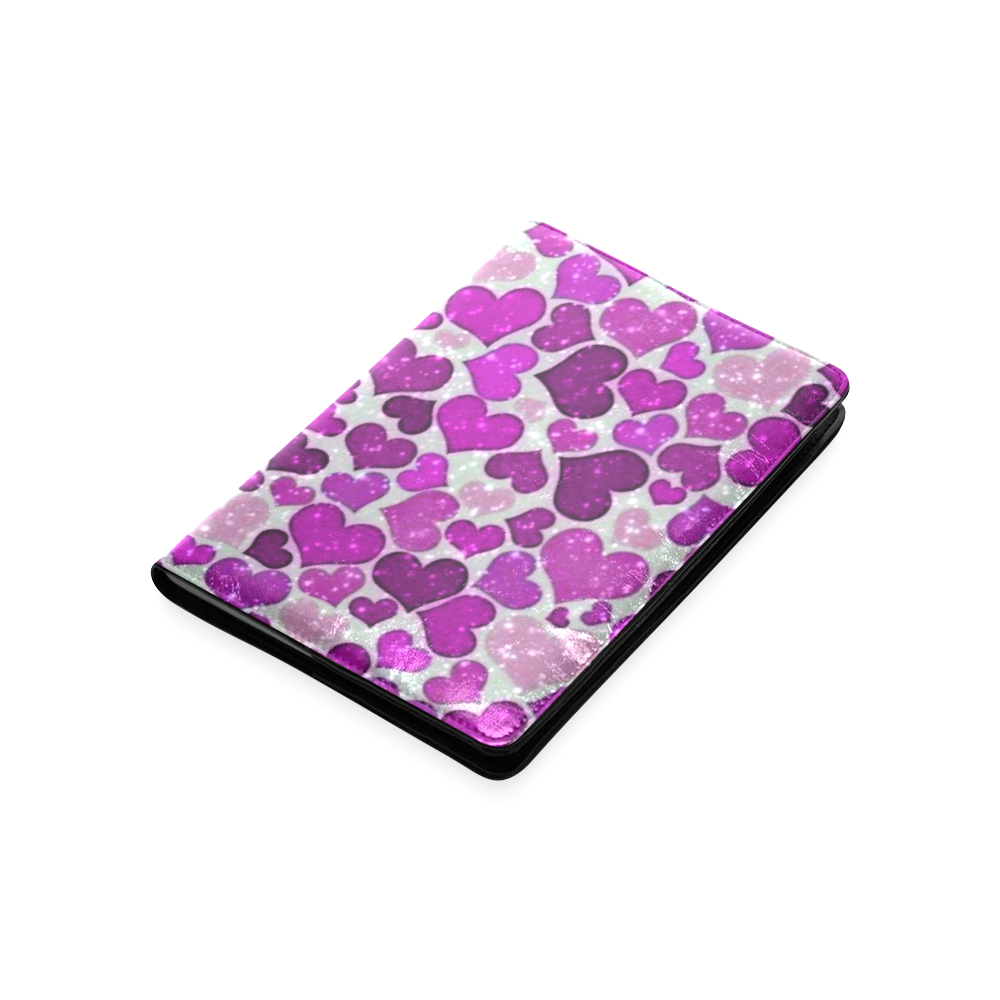 sparkling hearts purple Custom NoteBook A5