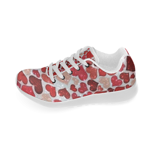 sparkling hearts, red Men’s Running Shoes (Model 020)