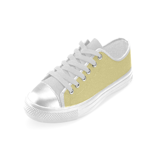 Custard Color Accent Women's Classic Canvas Shoes (Model 018)