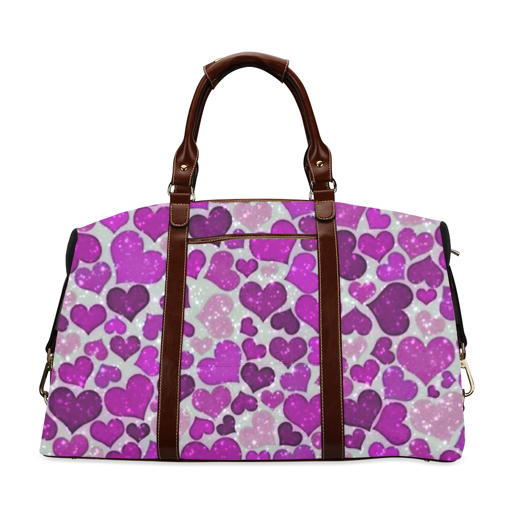 sparkling hearts purple Classic Travel Bag (Model 1643)