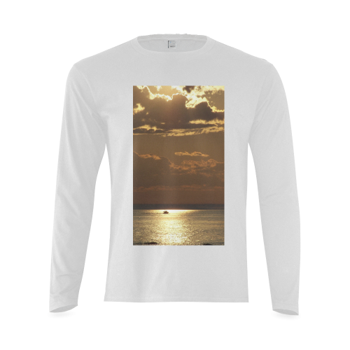 Awesome Sea Scene Sunny Men's T-shirt (long-sleeve) (Model T08)