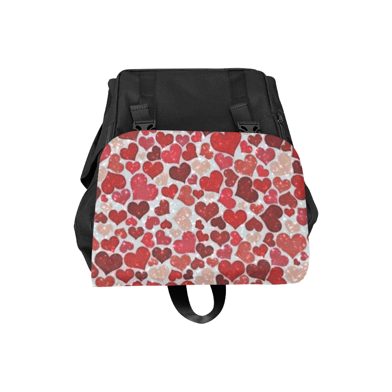 sparkling hearts, red Casual Shoulders Backpack (Model 1623)