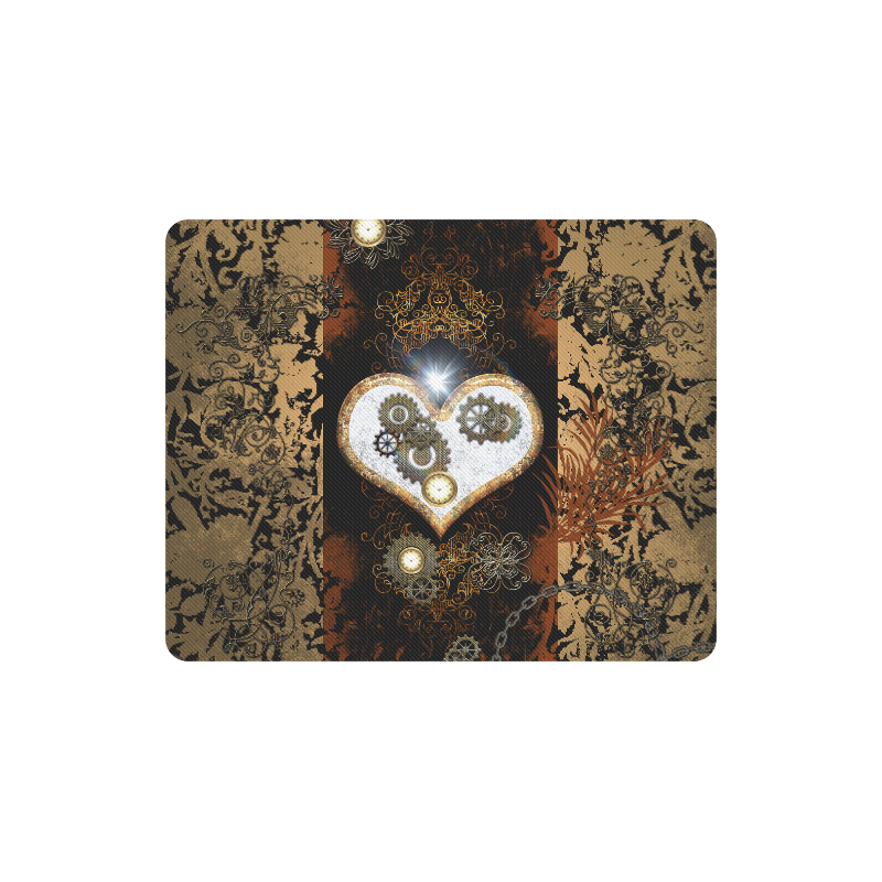 Steampunk, wonderful heart, clocks and gears Rectangle Mousepad