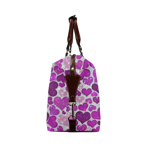 sparkling hearts purple Classic Travel Bag (Model 1643)