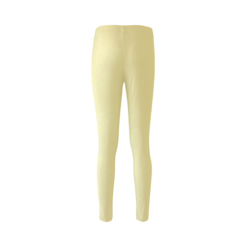 Custard Color Accent Cassandra Women's Leggings (Model L01)