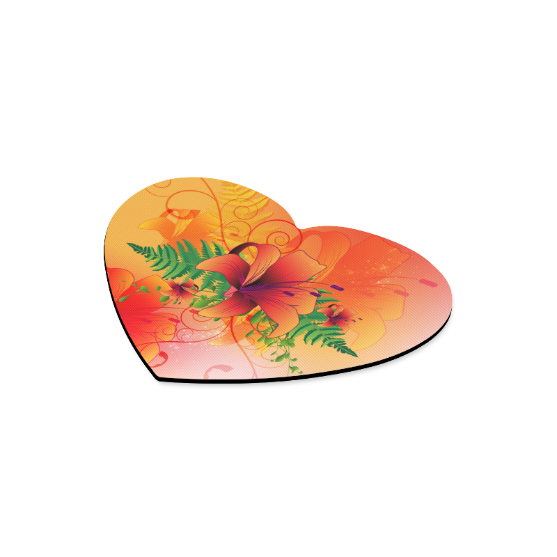 Summer design, wonderful flowers Heart-shaped Mousepad