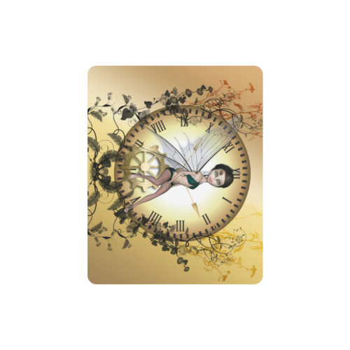 Steampunk, cute fairy on a clock Rectangle Mousepad