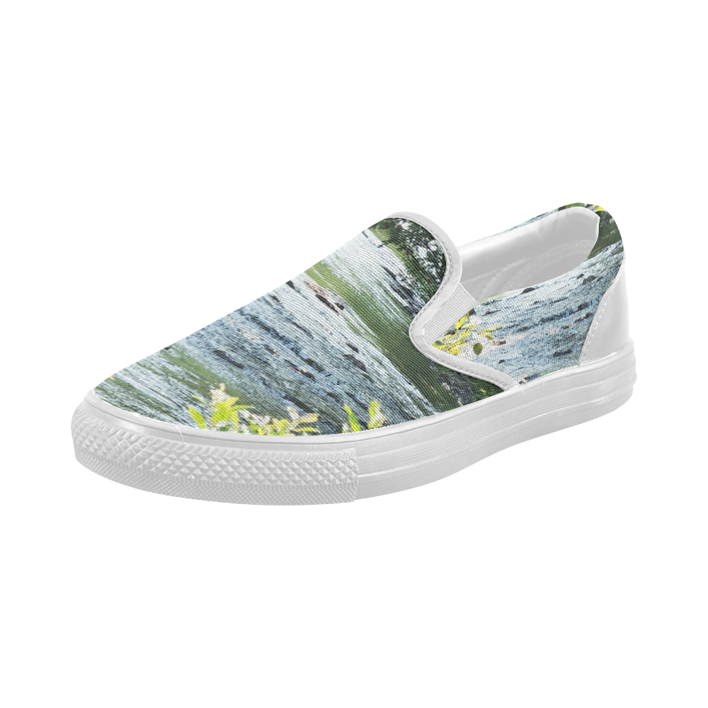 River Runs Through It Women's Slip-on Canvas Shoes (Model 019)