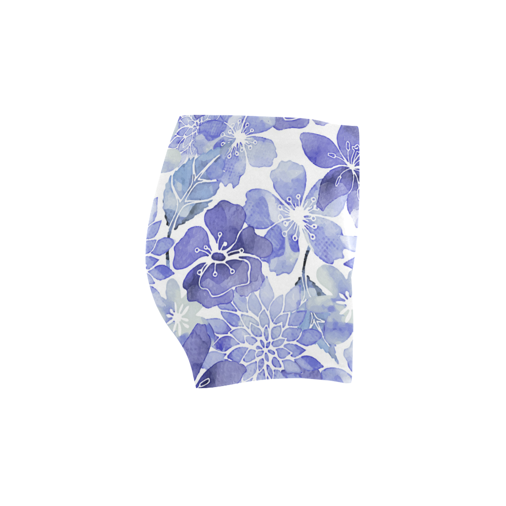 Watercolor Flower Pattern Briseis Skinny Shorts (Model L04)